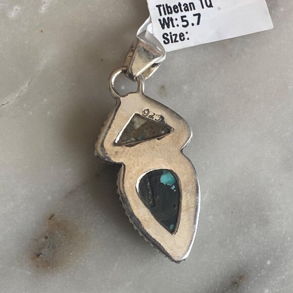 NEW Tibetan Turquoise Totem and Sterling Silver Pendant - Picture 2 of 3